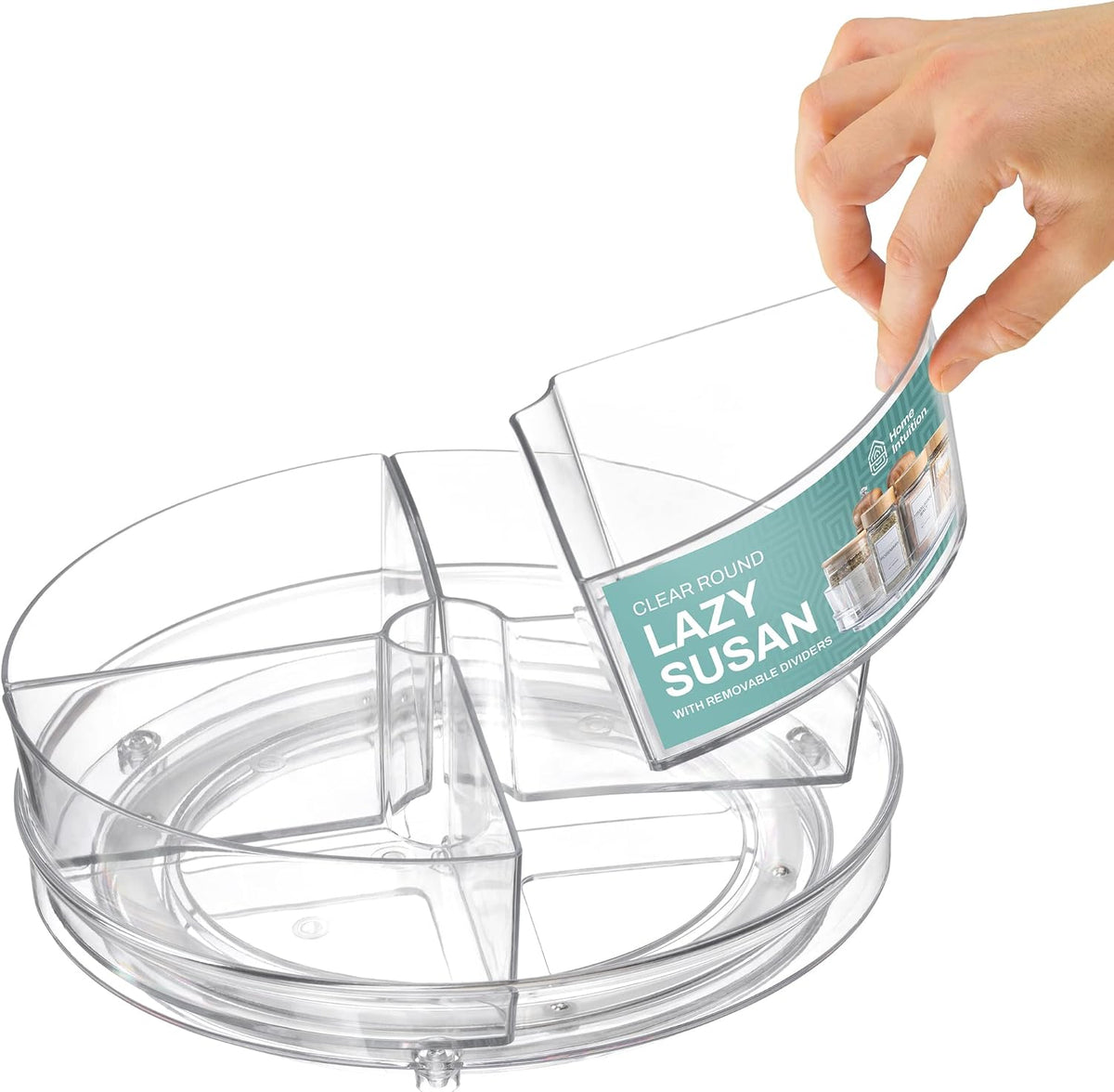 Home Intuition Round Plastic Lazy Susan Turntable Food Stora
