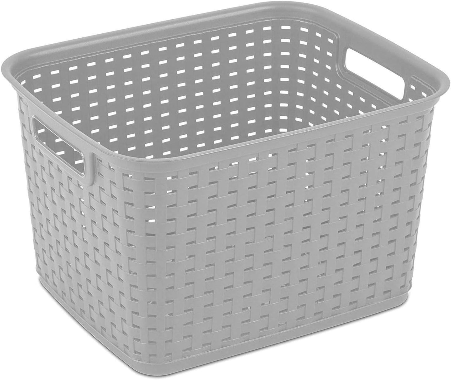 6-Pack Tall Weave Basket, Woven Plastic Storage Baskets for Organization