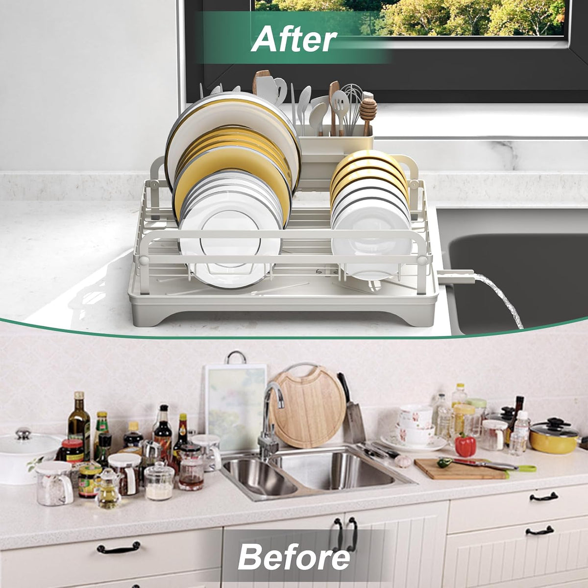 Dish Drying Rack,Dish Racks for Kitchen Counter,Metal Dish D