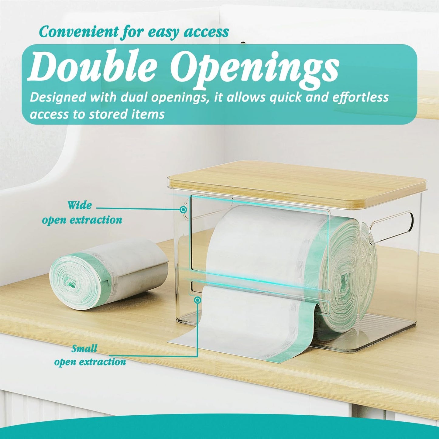 2 Pack Trash Bag Holder Dispenser for Kitchen, Laundry Room Trash Bag Holder