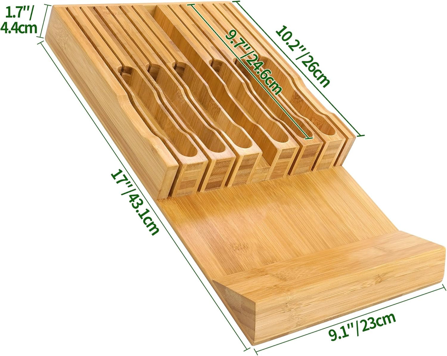 Bamboo Knife Drawer Organizer, Knife Drawer Organizer Insert
