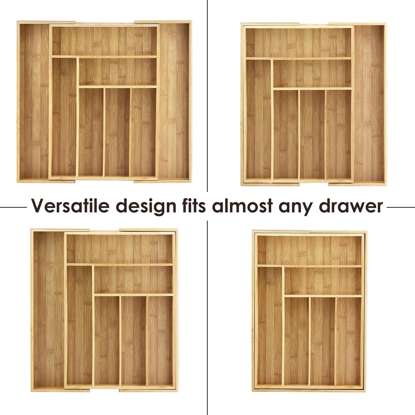 Kitchen Drawer Organizer, Expandable Silverware Organizer and Utensil Holder