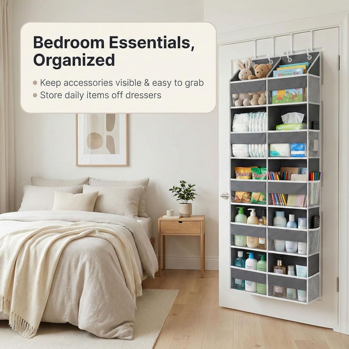 10-Pocket Over the Door Organizer with Heavy-Duty 600D Oxford Fabric