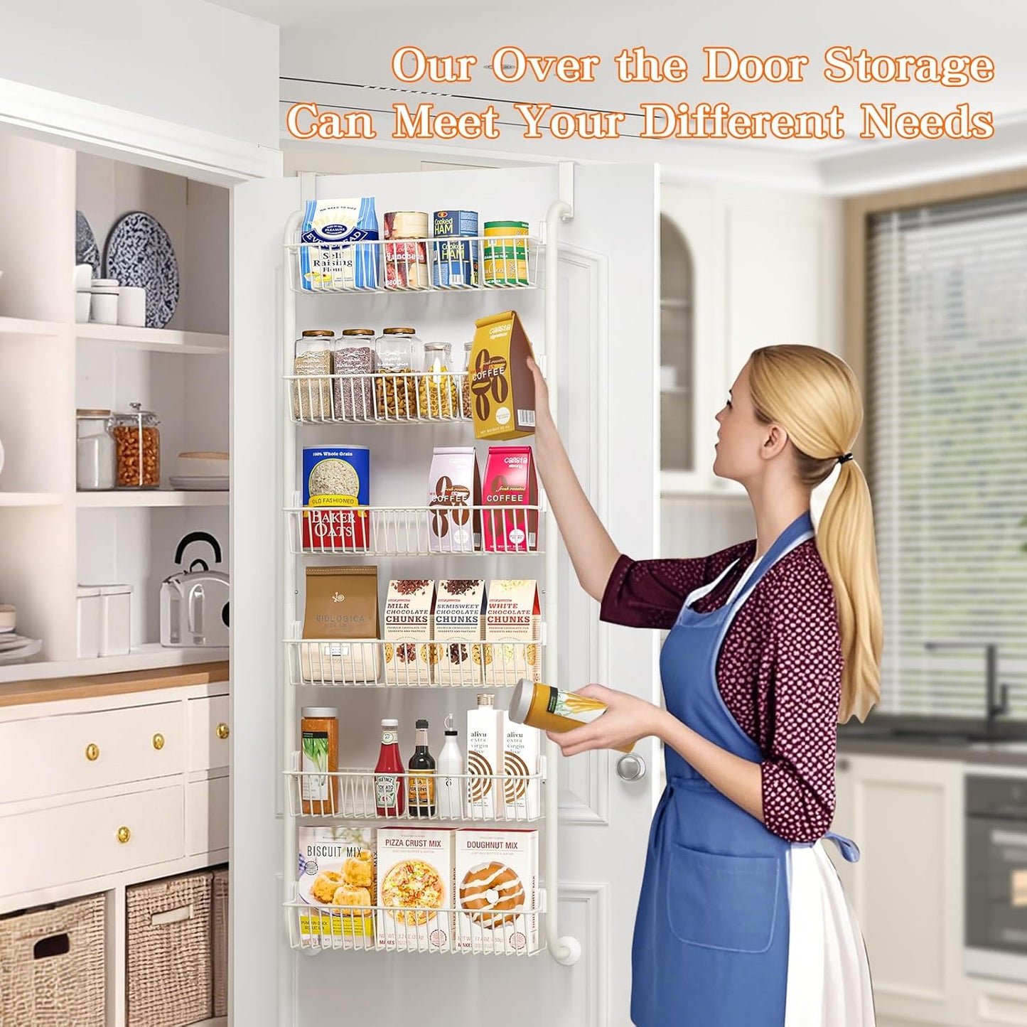 Over the Door Pantry Organizers and Storage, 6-Tier Spice Rack