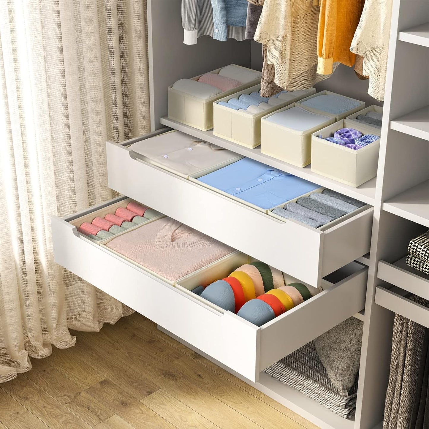 Drawer Organizer Clothes, 12 Pack Dresser Organizer, Foldable Closet Organizers and Storage