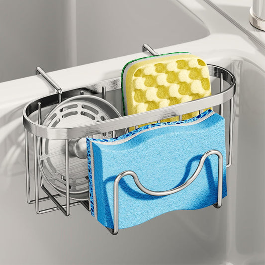 Sponge Holder for Kitchen Sink - Movable Kitchen Caddy with M Shape Hook