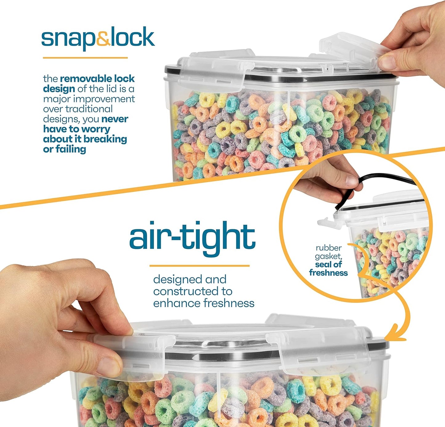 Flour Sugar Storage Containers (5.3L/4pk) Great Rice Canisters Sets For The Kitchen pantry