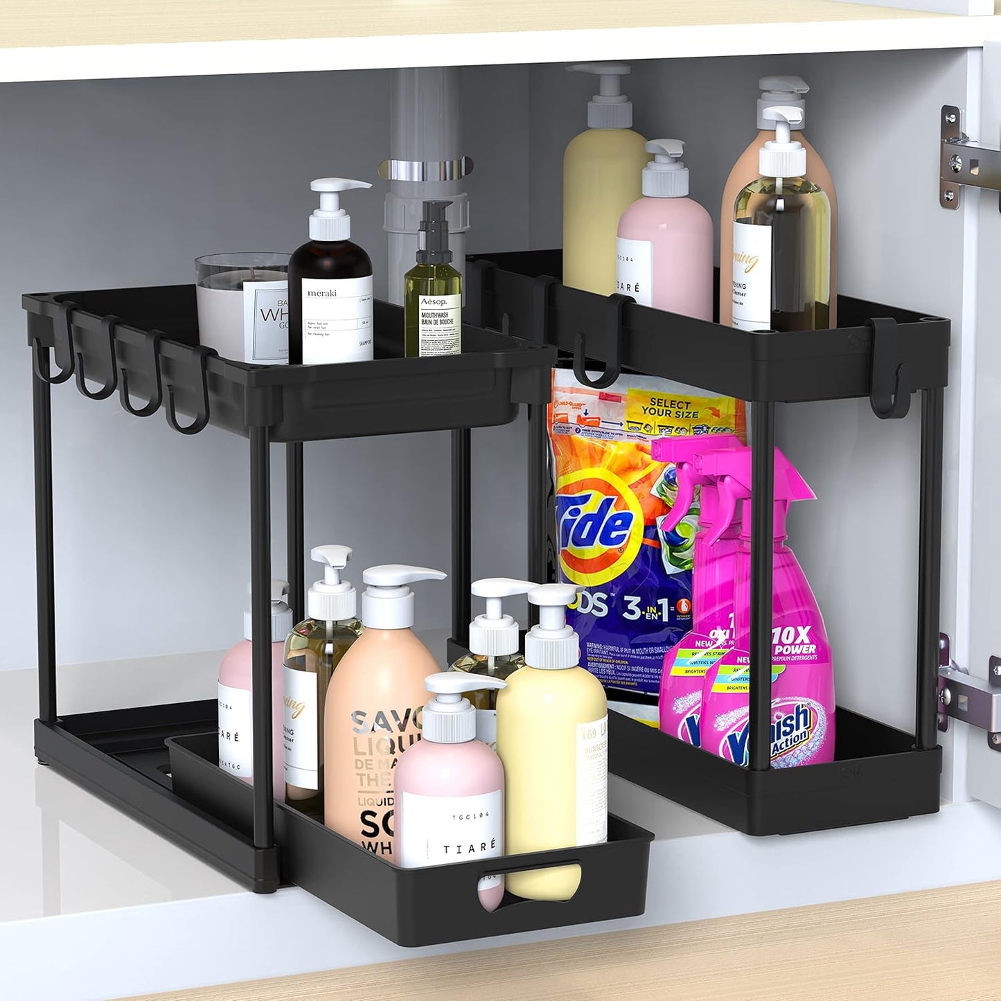 2-Tier Standard Under Sink Storage Organizer, Black