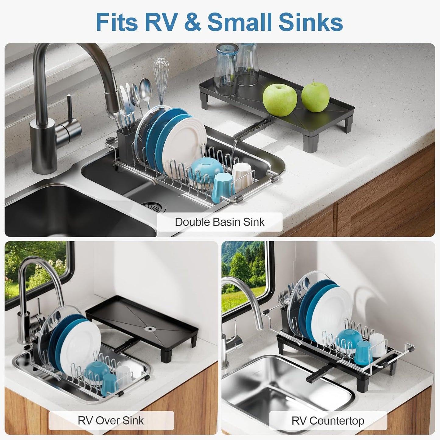 Small Dish Drying Rack for Counter or Over Sink