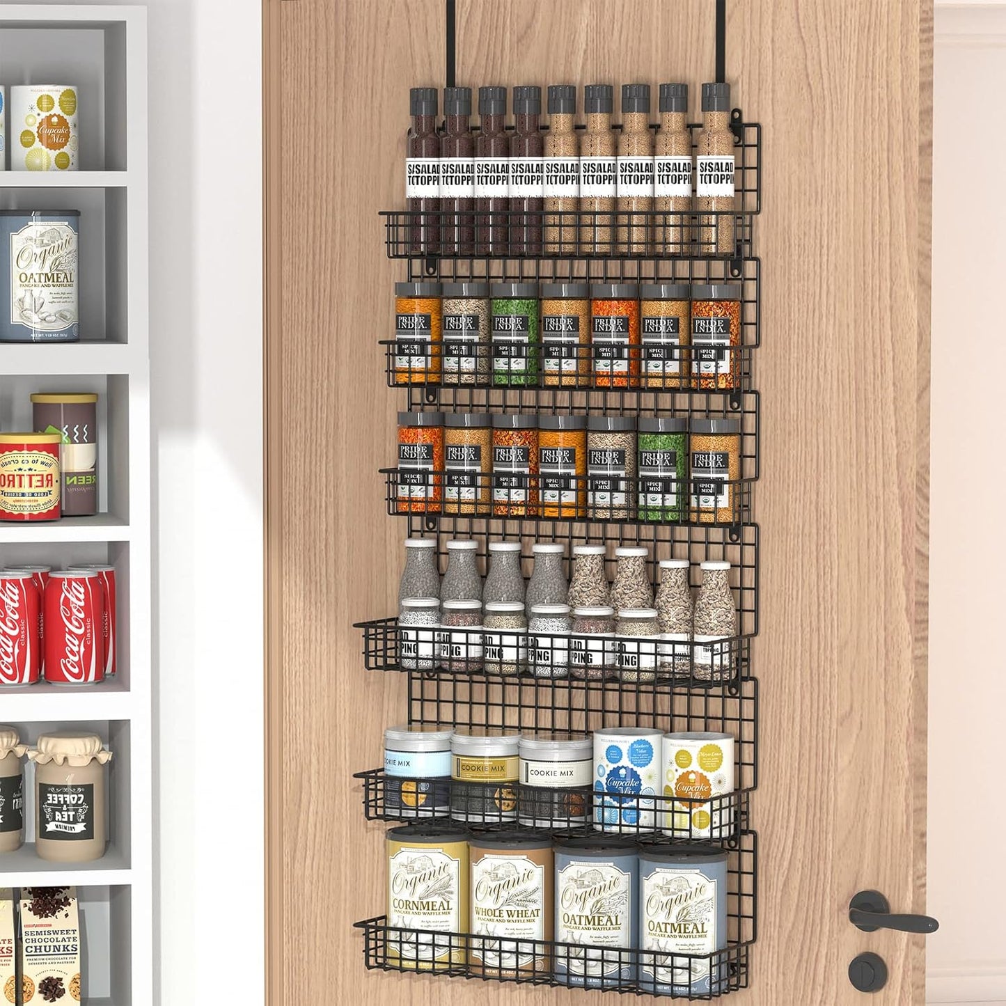 6-Tier Spice Rack Organizer with Door Hook