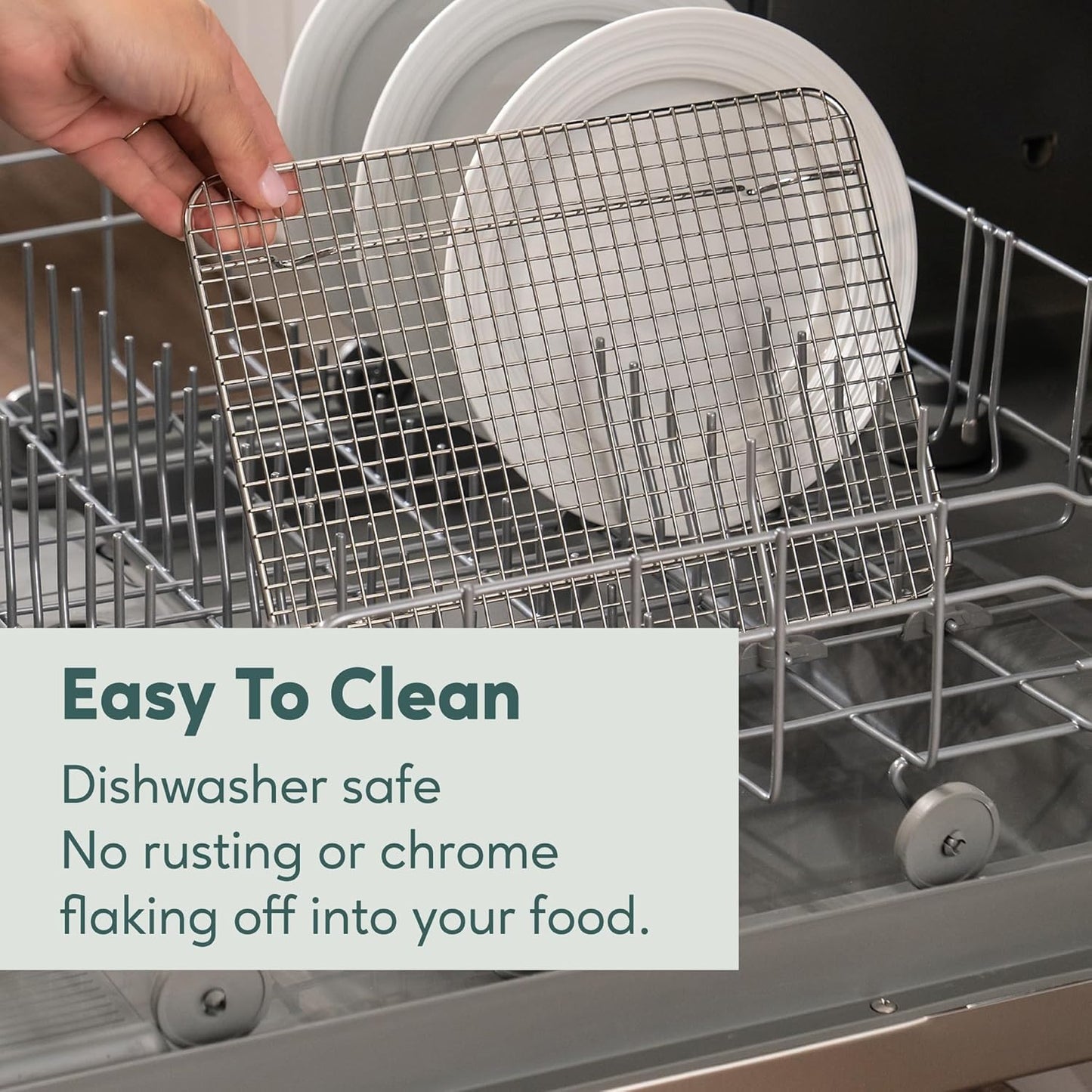 Oven-Safe, Dishwasher-Safe 100% Stainless Steel Cooling & Baking Rack Set