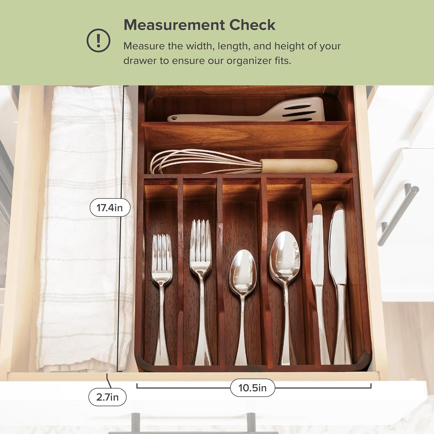 Silverware Organizer - Cutlery, Flatware, and Utensil Holder for Kitchen Drawers