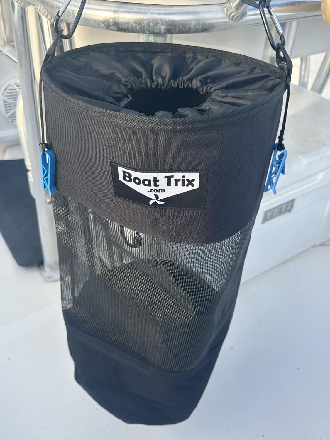 Boat Trash Bag - Large Versatile Hoop Mesh Garbage Bag designed for Use with/or without a bag liner