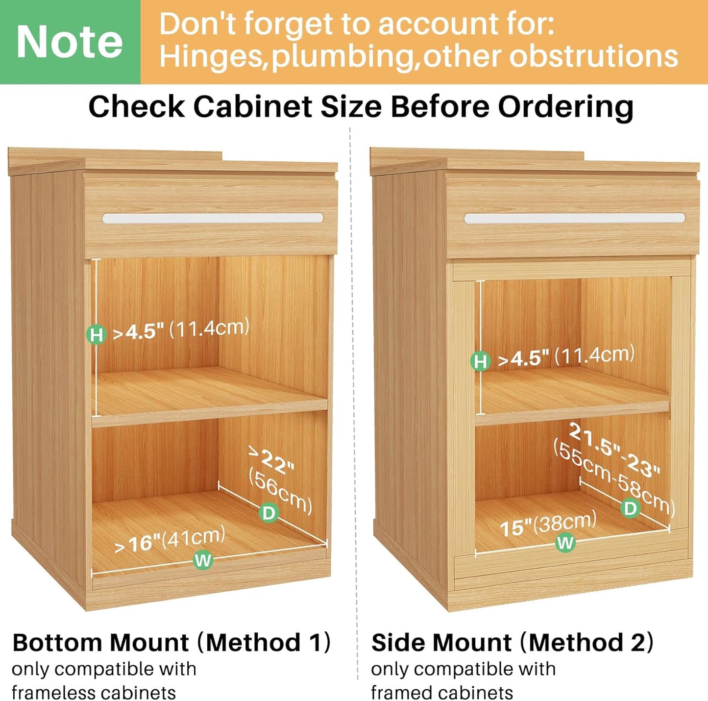 Pull Out Cabinet Organizer, Soft Close Wooden Slide Out Drawers for Pots and Pans