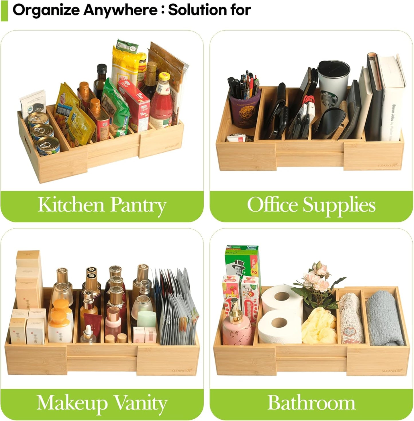 Expandable Kitchen Cabinet Organizer for Food Storage Container Lids