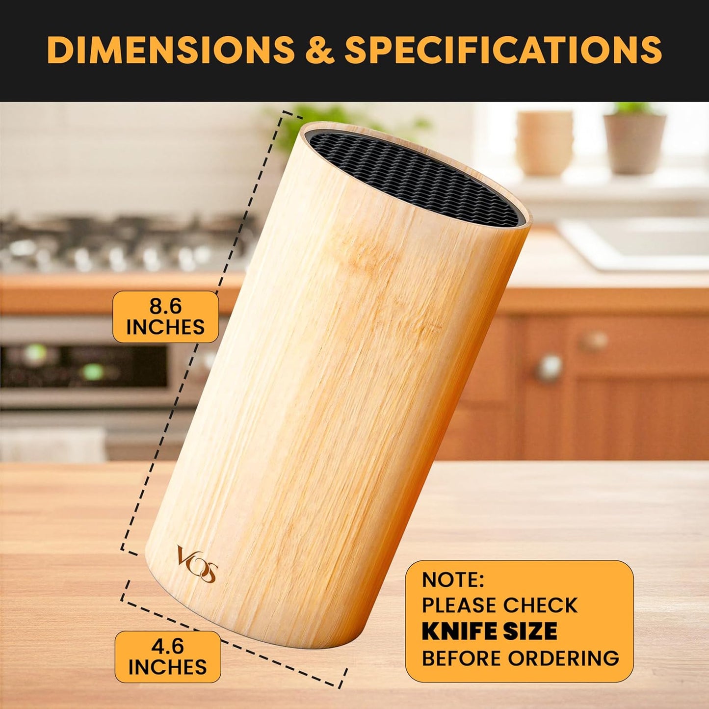 Universal Knife Block - Countertop Knife Block Without Knives