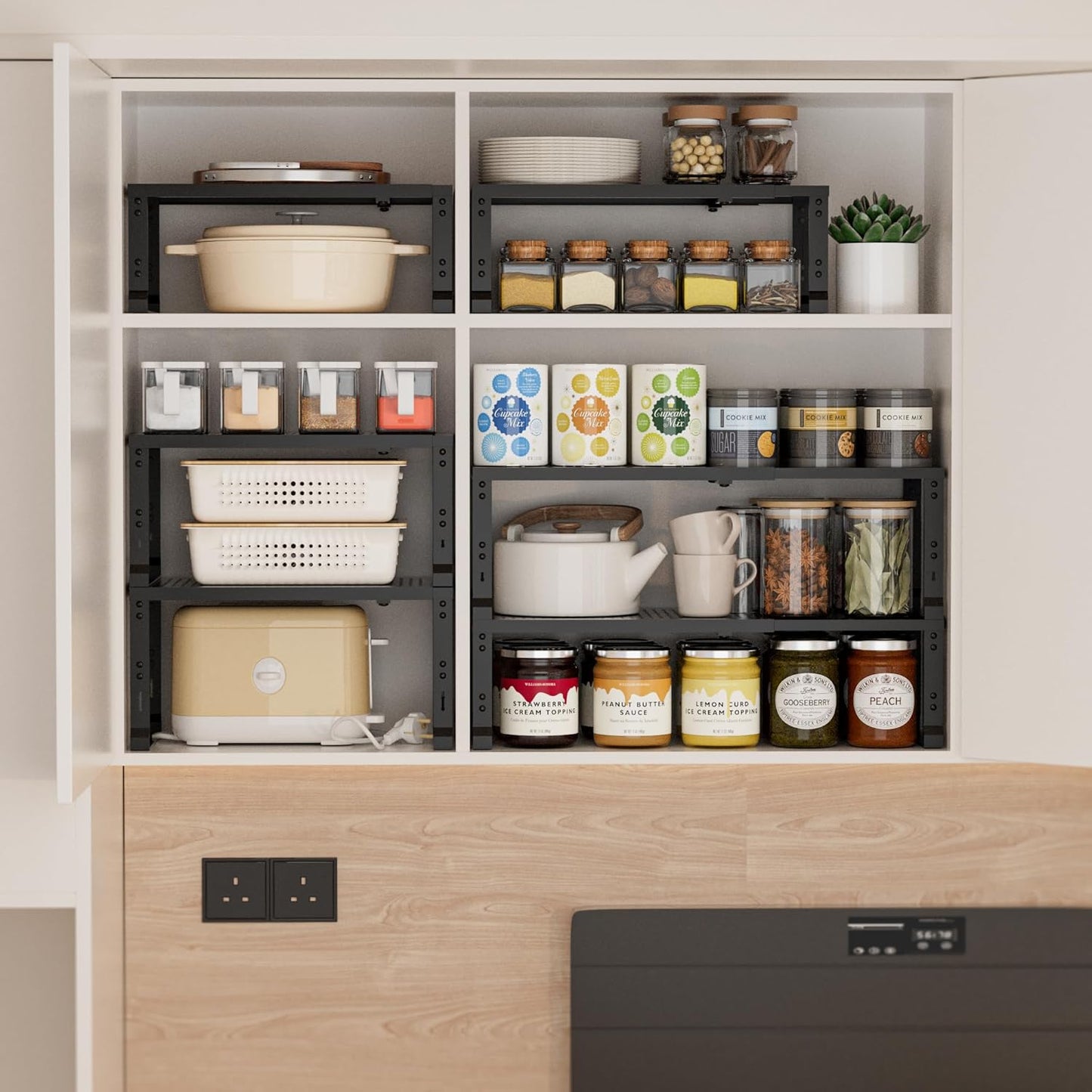 Heavy-Duty Adjustable Metal Shelf Organizer