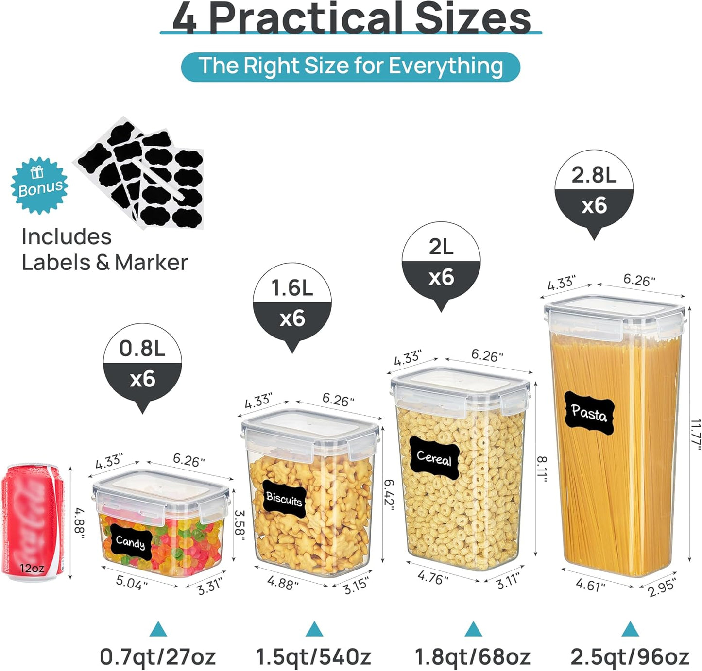 Airtight Food Storage Containers with Lids