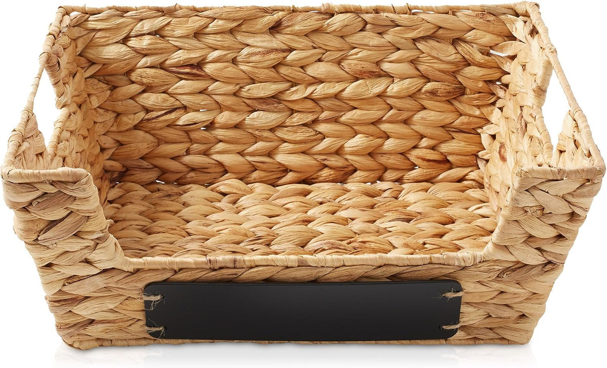 Casafield Set of 2 Water Hyacinth Pantry Baskets with Handle