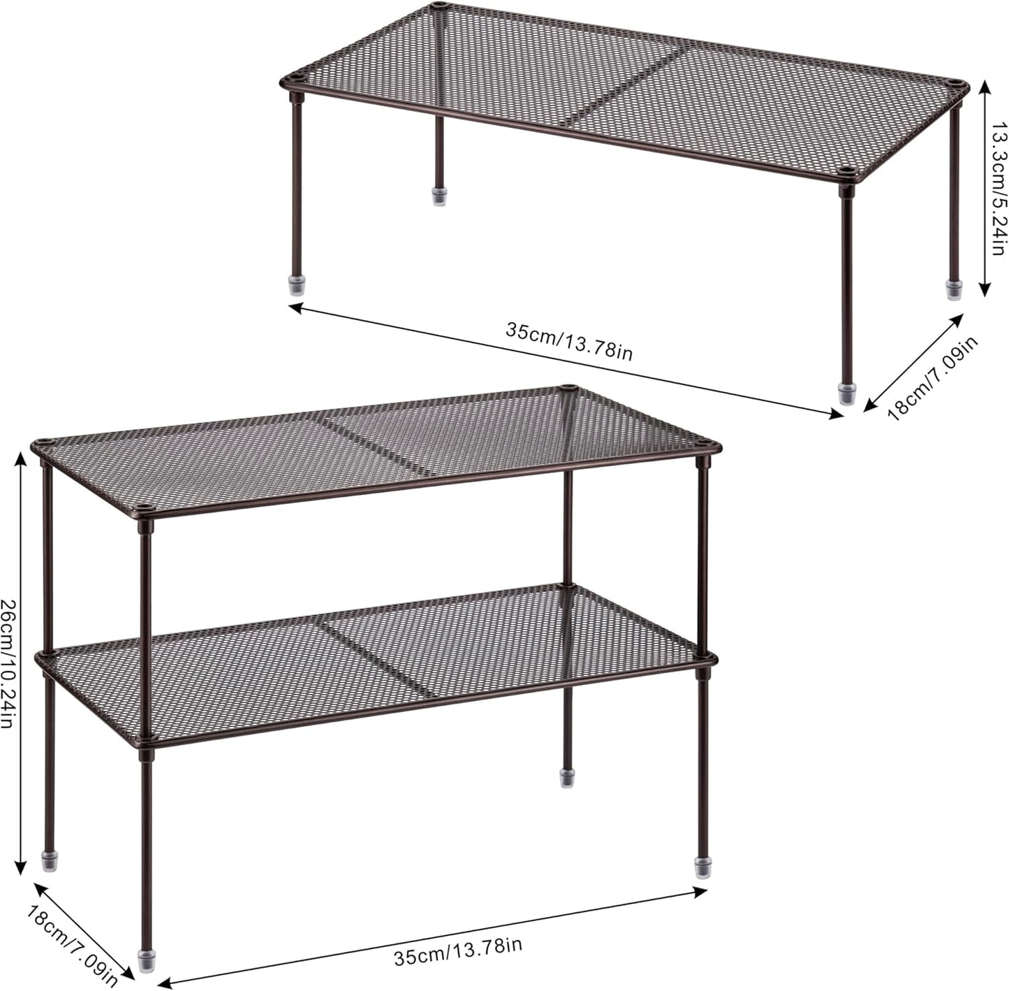 2-Pack Kitchen Cupboard Shelf Organizer for Cabinet