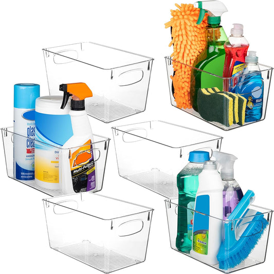 Clear Plastic Storage Bins – Perfect Kitchen Organization and Storage or Pantry Storage – Fridge Organizer, Pantry Organization and Clear Storage Bins, Cabinet Organizers