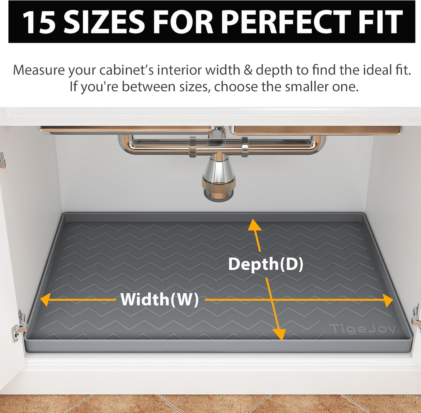 Waterproof Under Sink Mat 22" x 19", Shelf Liner Protector in Kitchen and Bathroom