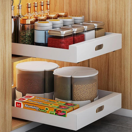 2 Pack Pull Out Cabinet Organizer Adhesive