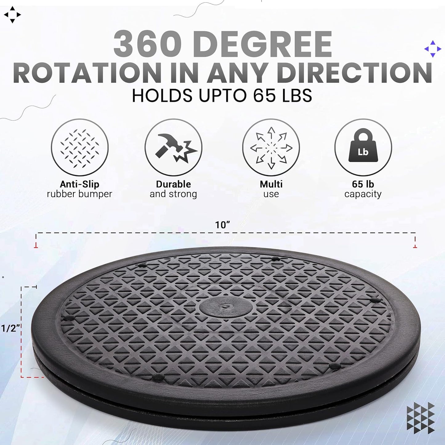 10 Inch Lazy Susan Turntable Organizer, Non Skid Large Lazy Susan Turntable for Cabinet