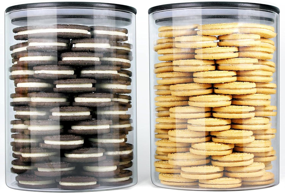 Urban Green Glass Jars with Black Lids