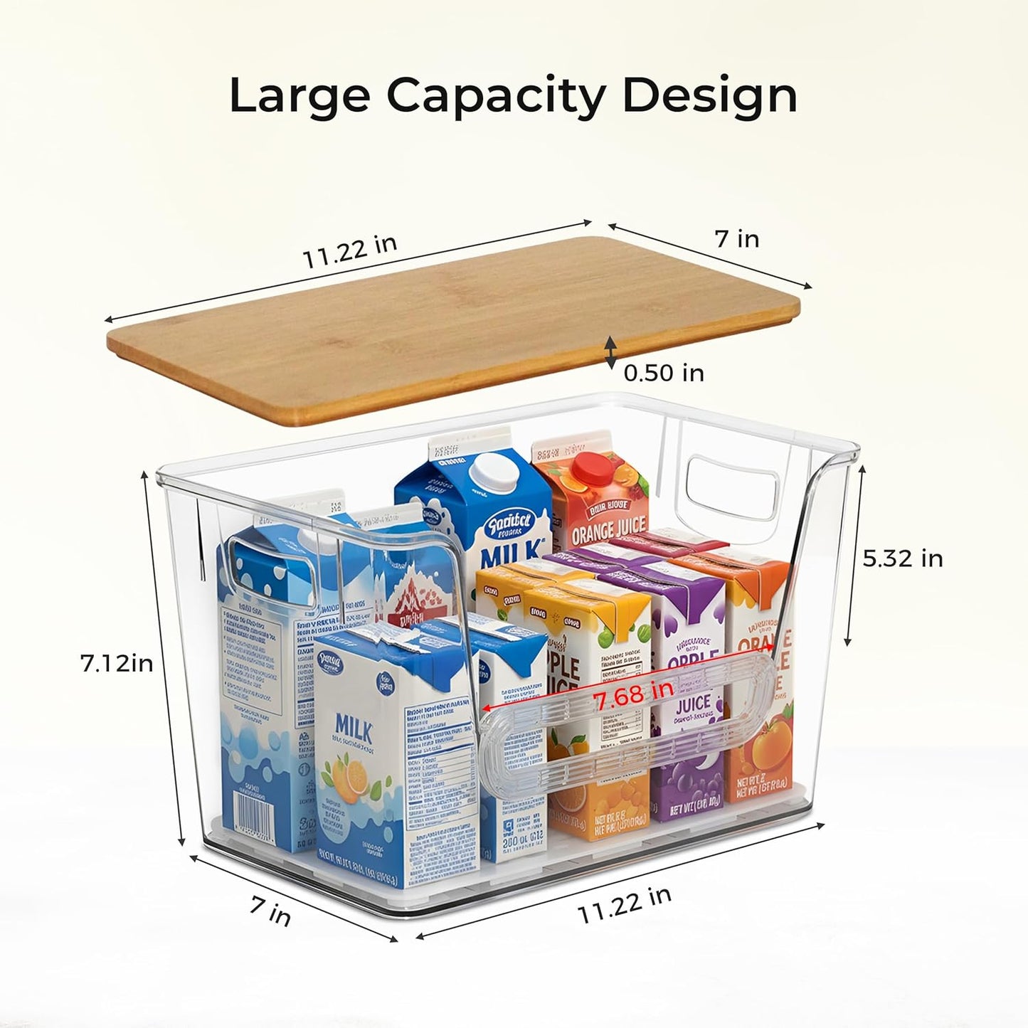 2 Set Pantry organizers and Storage,Trash Bag Holder Under sink Organizer for 4-13 Gal Bags,Trash Bag Dispenser with Bamboo Lids and Stackable Clear Bins for Potato, Onion, Garlic, Fruit, Vegetables