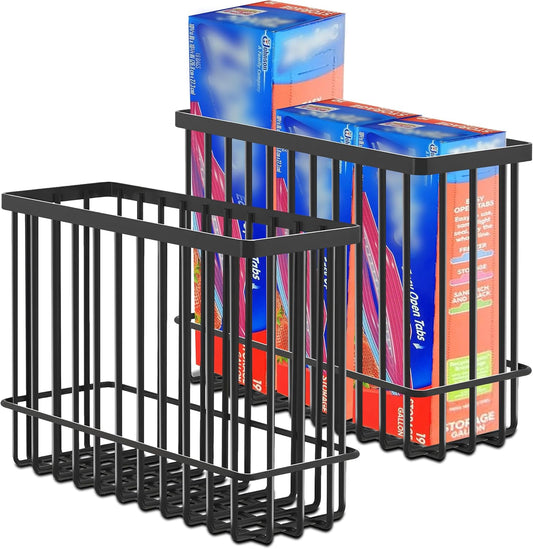2 Pack Cabinet Door Organizer, Foil and Plastic Wrap Organizer