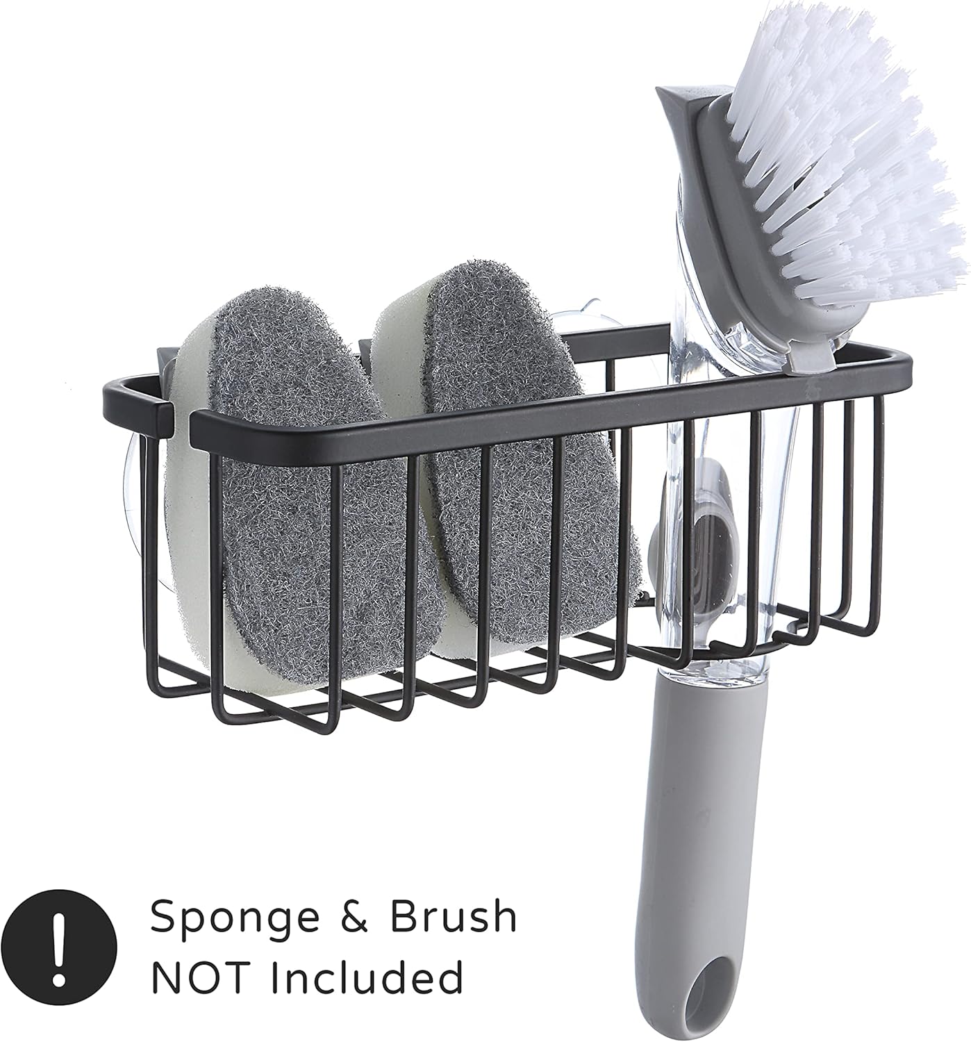 NeverRust Deluxe Kitchen & Bathroom Sink Sponge Holder Organizer with Adhesive Mount
