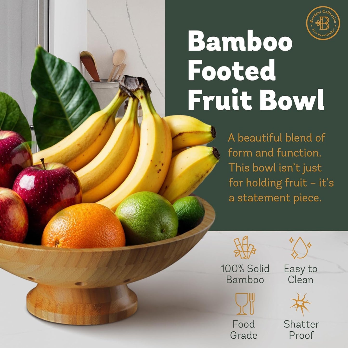 Fruit Basket for Kitchen Counter - Fruit Bowl for Kitchen Counter