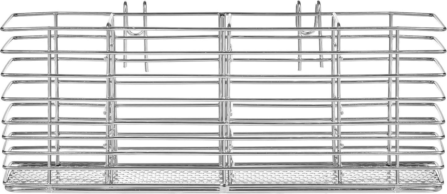 Stainless Steel Cutlery Utensil Holder Silverware Organizer with Hooks removable Drying Rack Silverware Holder Utensil Cutlery Basket Kitchen Dish Drainer Dish Drying Rack