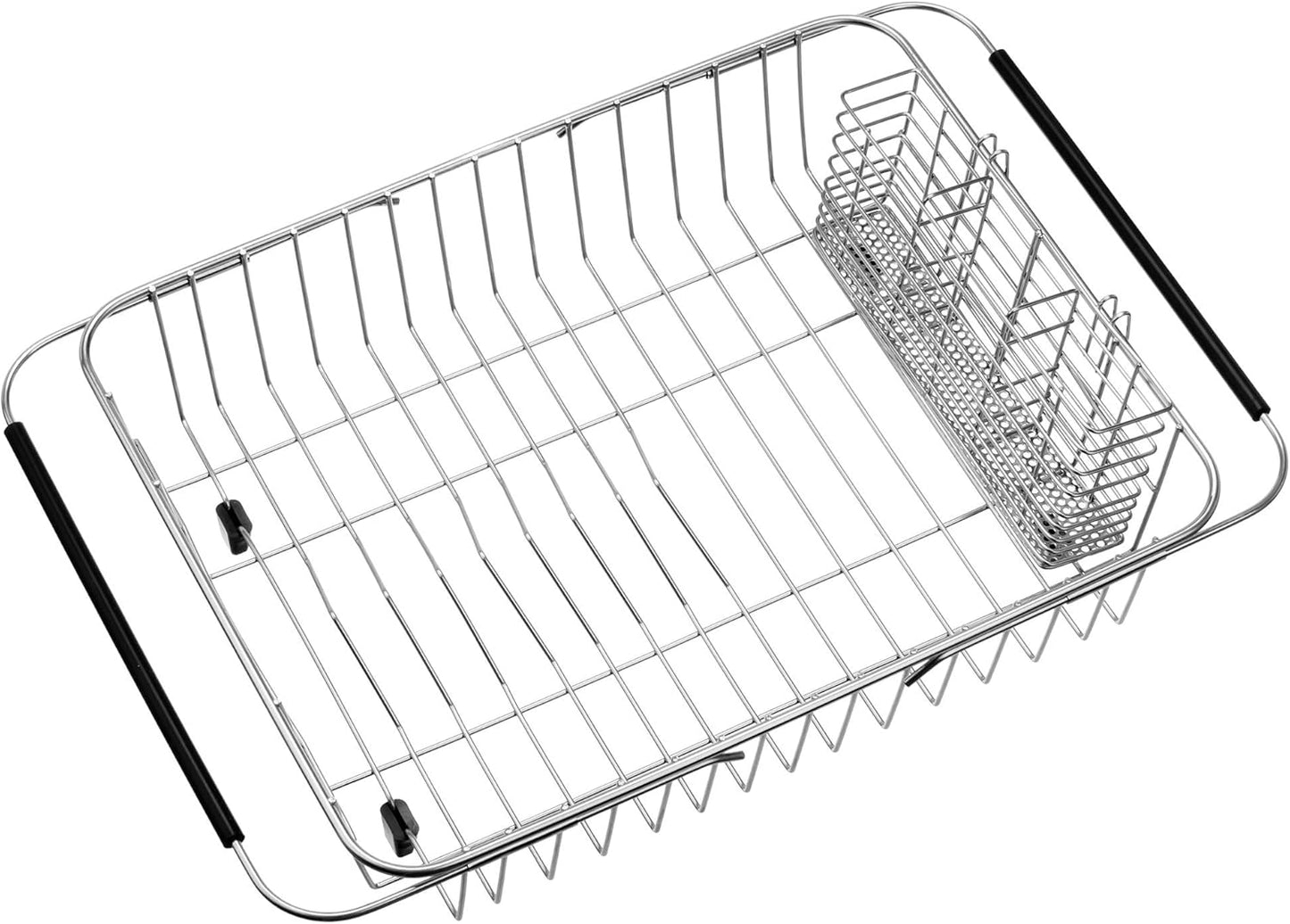 Expandable Dish Drying Rack Organizer and Utensil Cutlery Holder