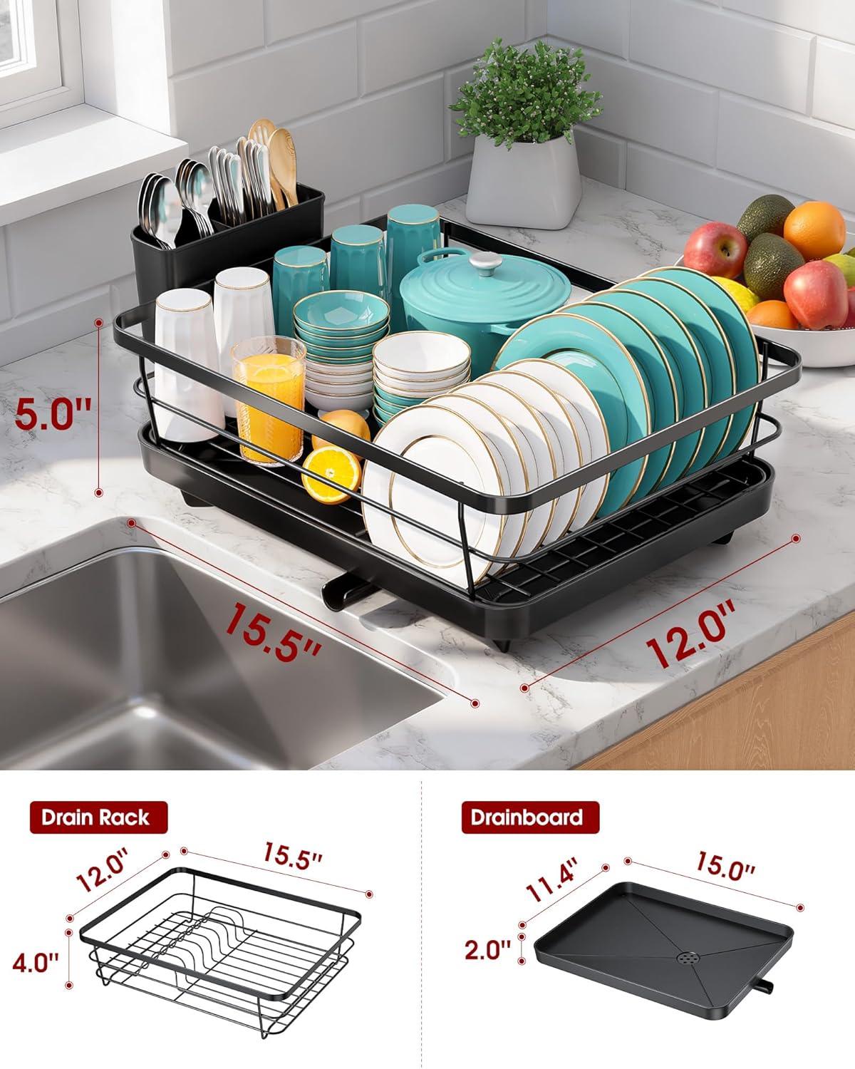Stainless Steel Dish Drying Rack for Kitchen Counter