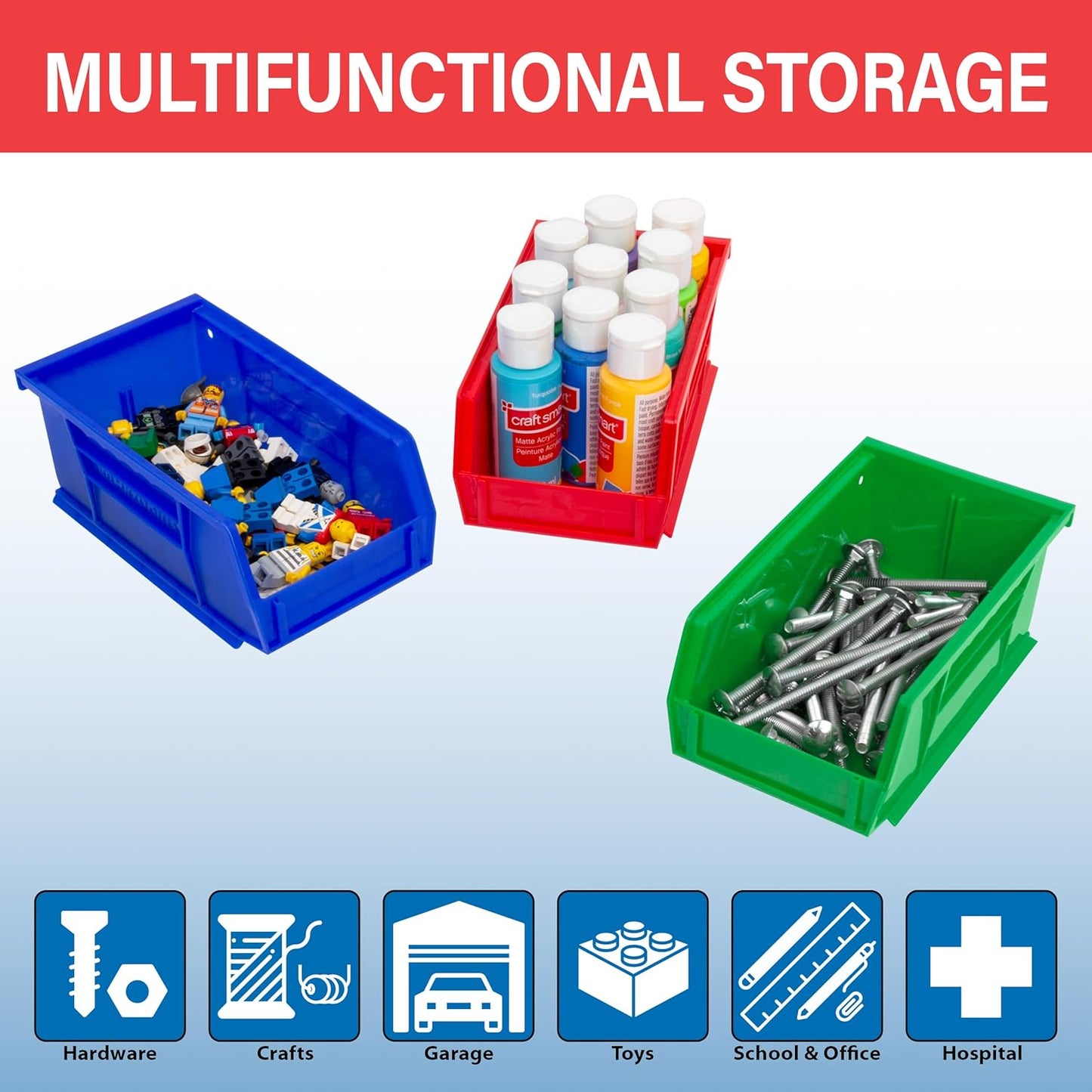 30220 AkroBins Plastic Storage Bins, Space-Saving Stackable Bins for Garage, Pantry