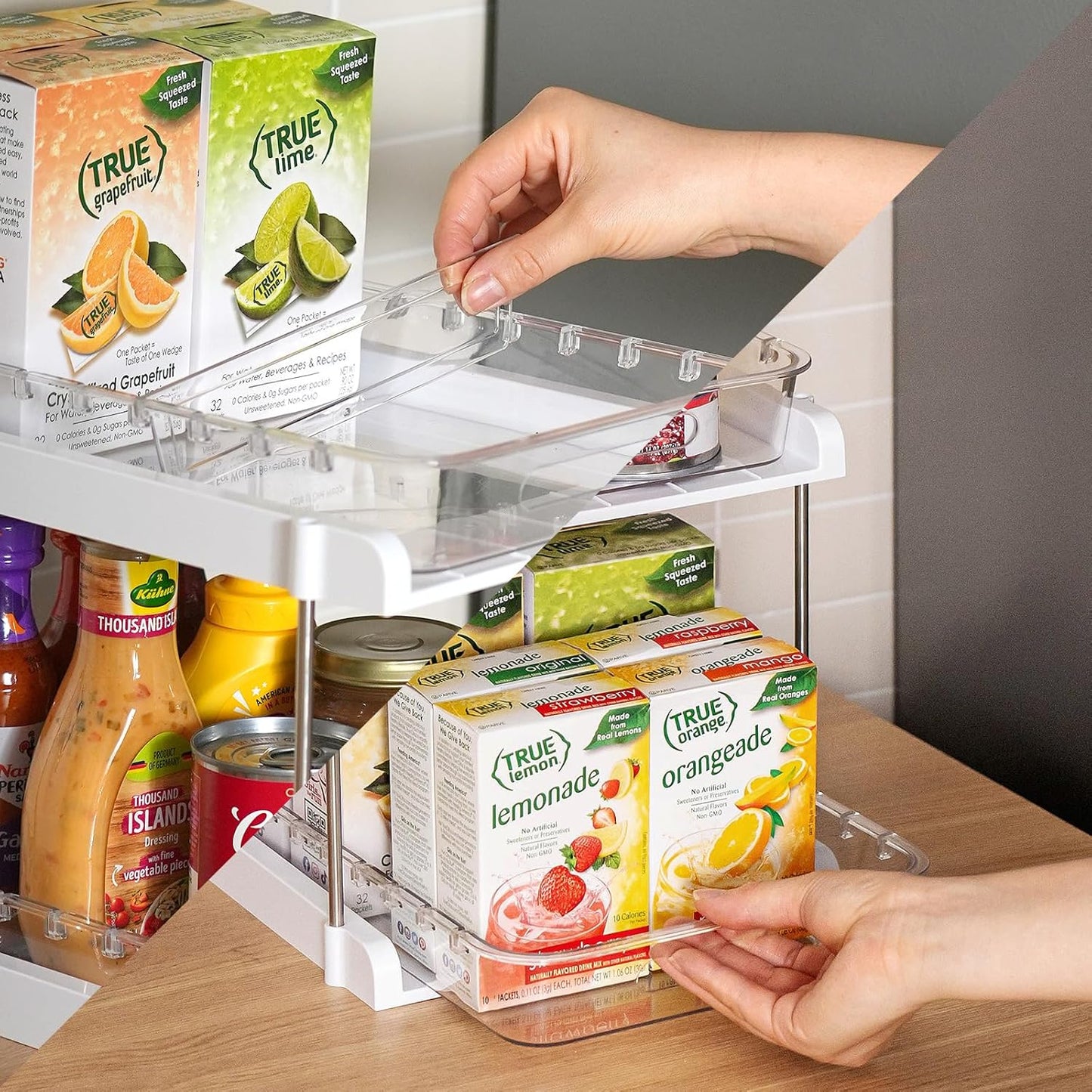 2-Tier Pull Out Under Sink Organizers for Kitchen, Bathroom, Pantry
