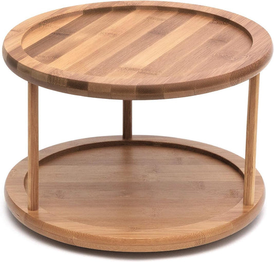 8302 Bamboo Wood 2-Tier 10" Kitchen Turntable