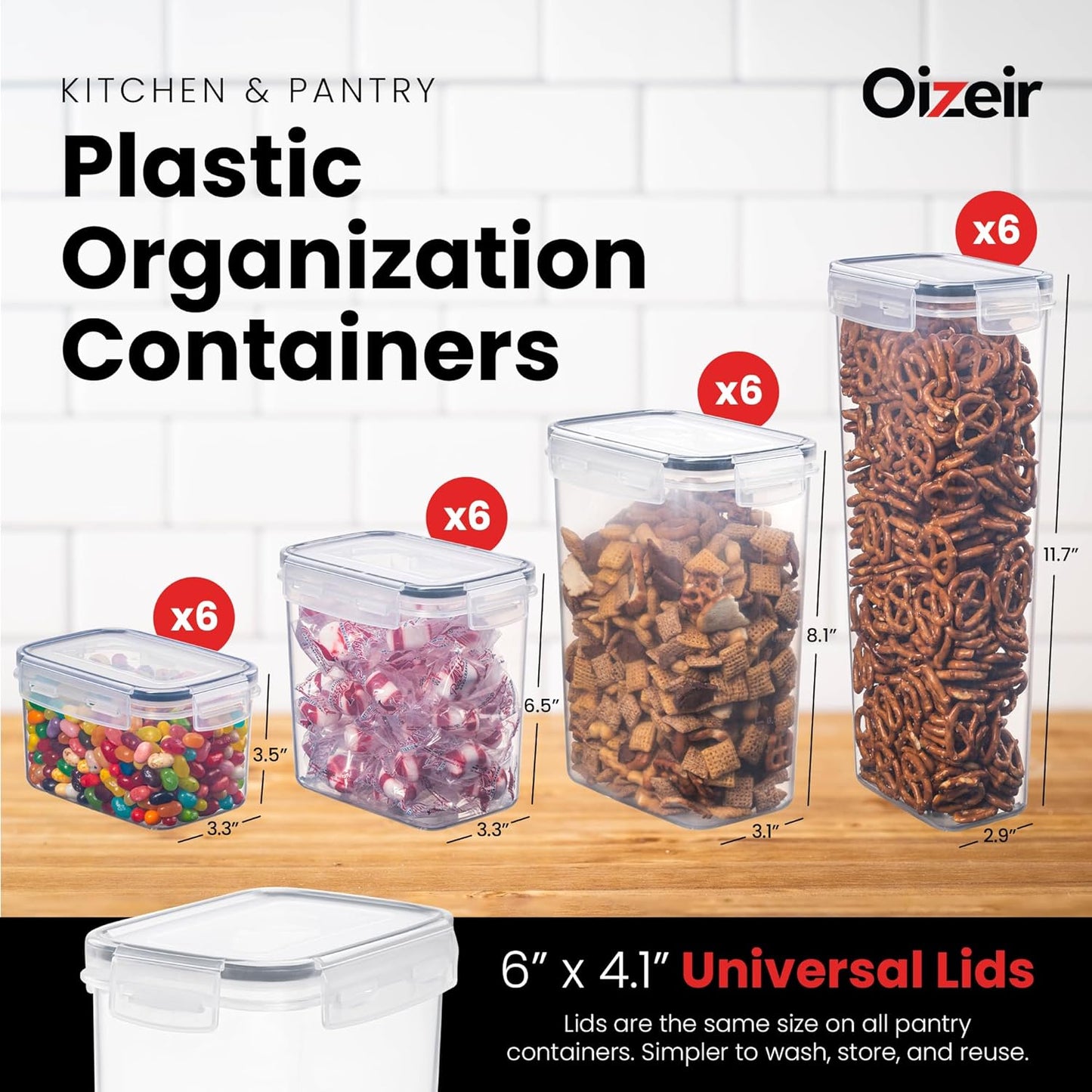 Airtight Food Storage Containers Set - Air Tight Pantry Storage Containers with Lids