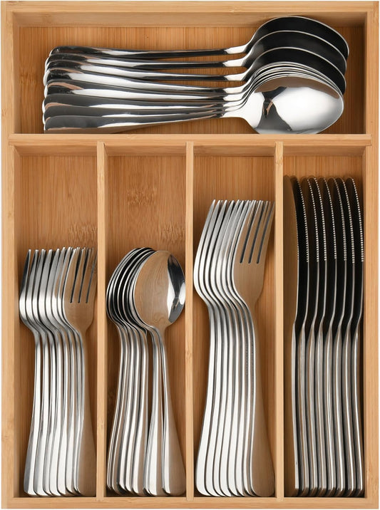 40 Piece Silverware Set with Drawer Organizer for 8