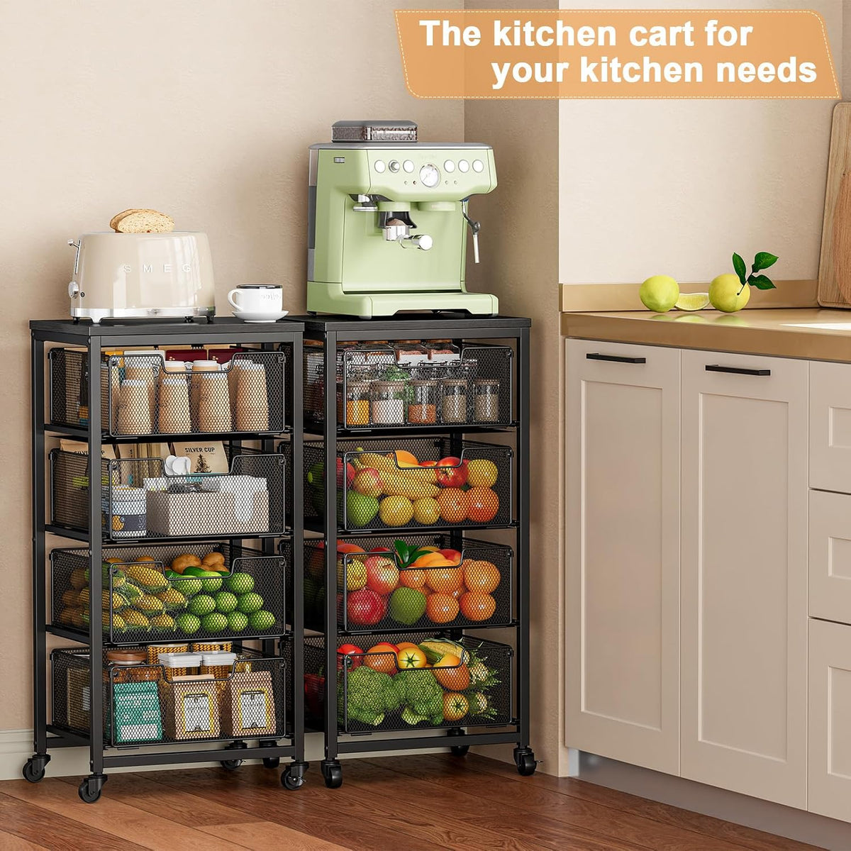 4-Tier Fruit Vegetable Storage Cart