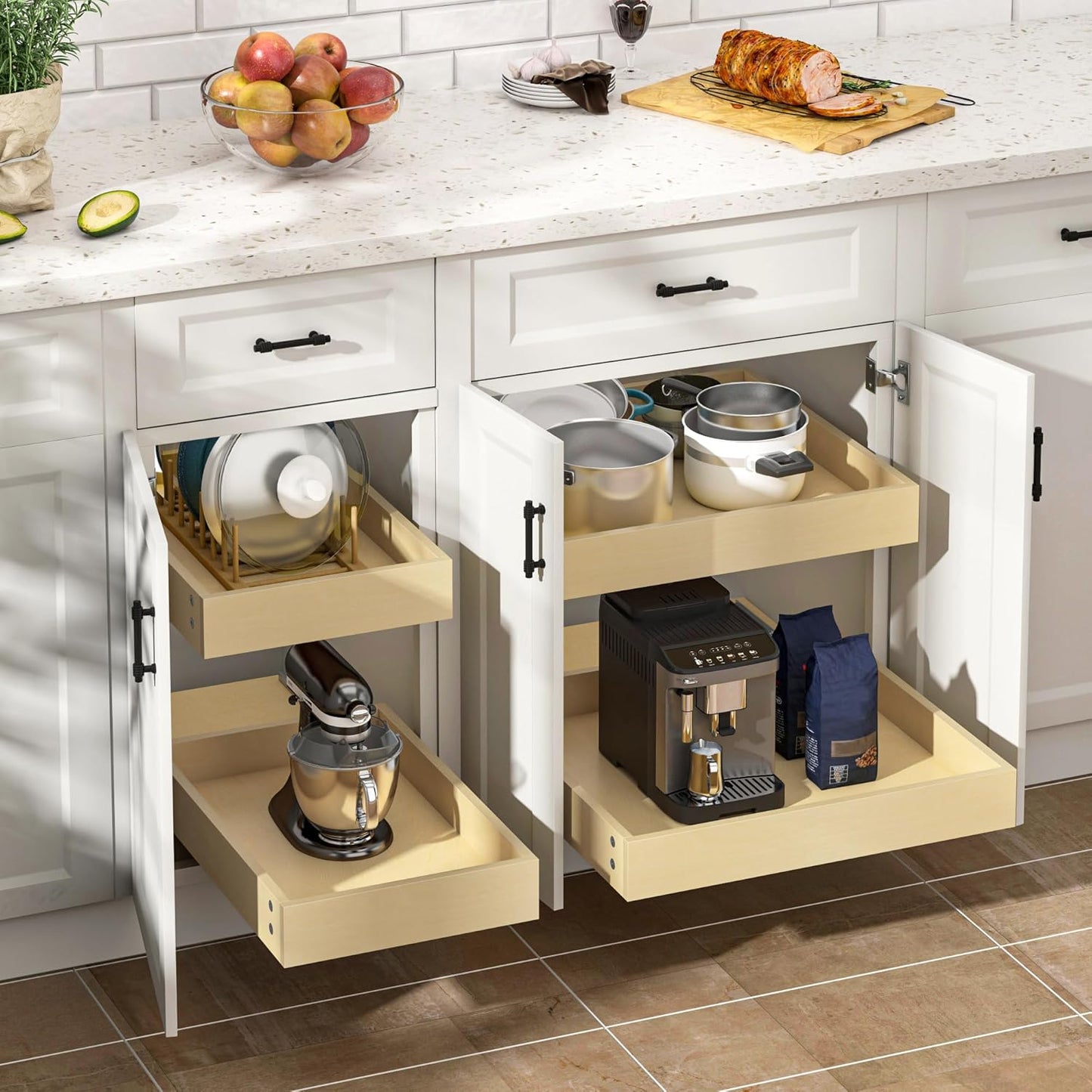 Soft Close Pull Out Cabinet Organizer, 26" W x 22" D Pull Out Drawer for Cabinet