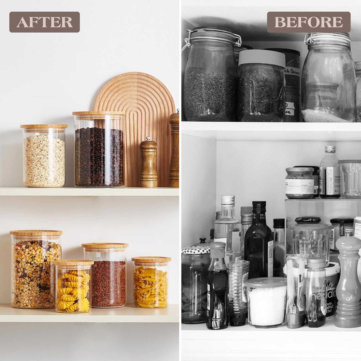 Glass Storage Containers with Wooden Lids
