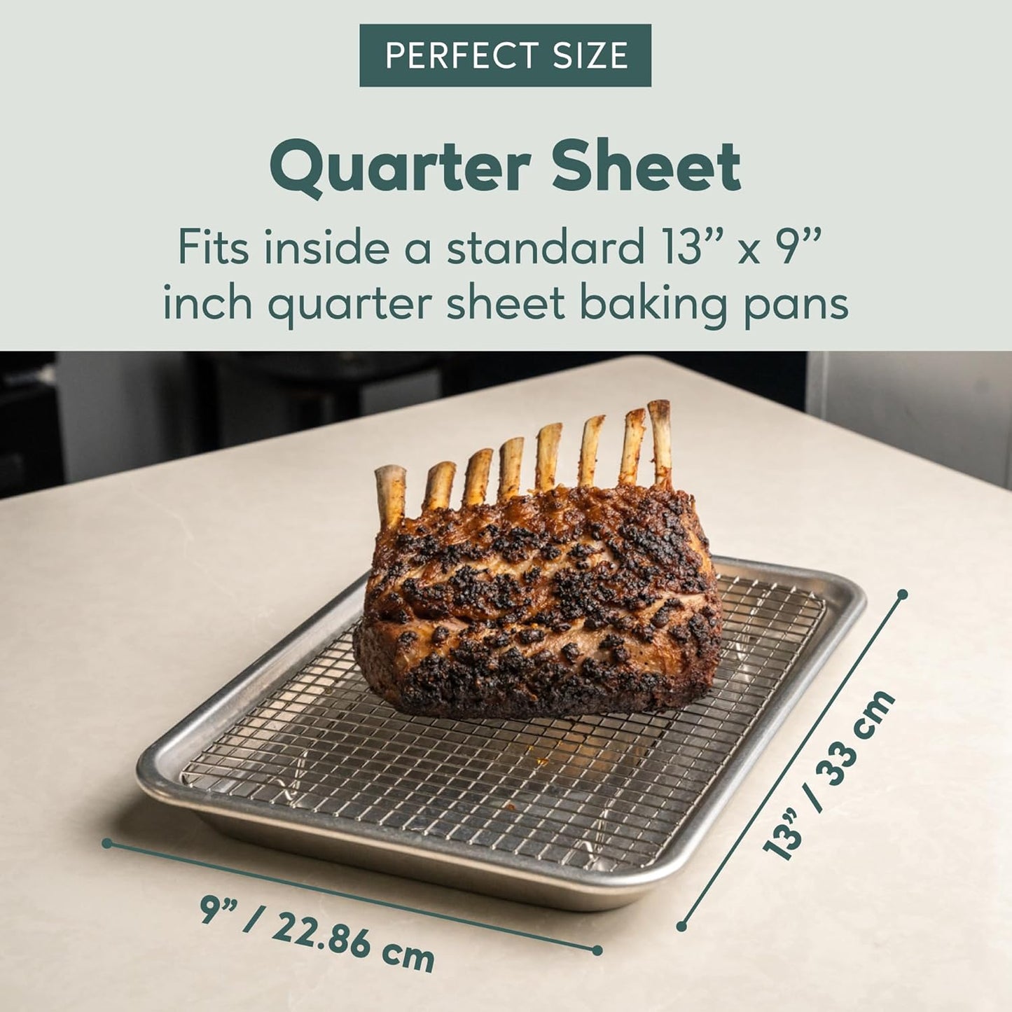 Oven-Safe, Dishwasher-Safe 100% Stainless Steel Cooling & Baking Rack Set