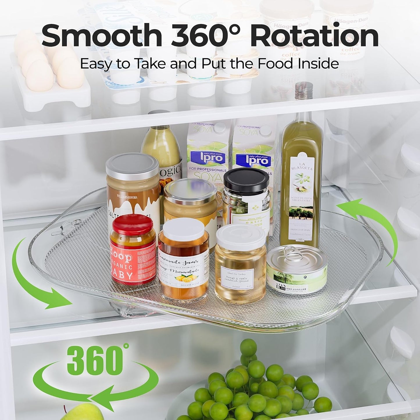 Lazy Susan Turntable Organizer for Refrigerator Organizers and Storage Fridge Organization