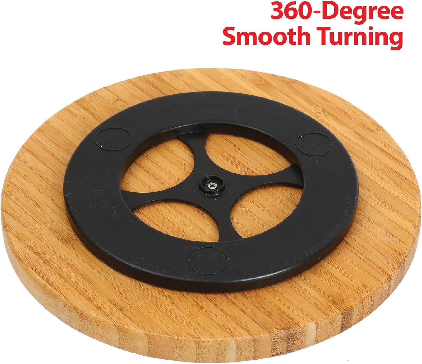 Bamboo Wooden Non-Skid Spinner for Kitchen, Pantry, Fridge, Cupboards, or Counter Organizing