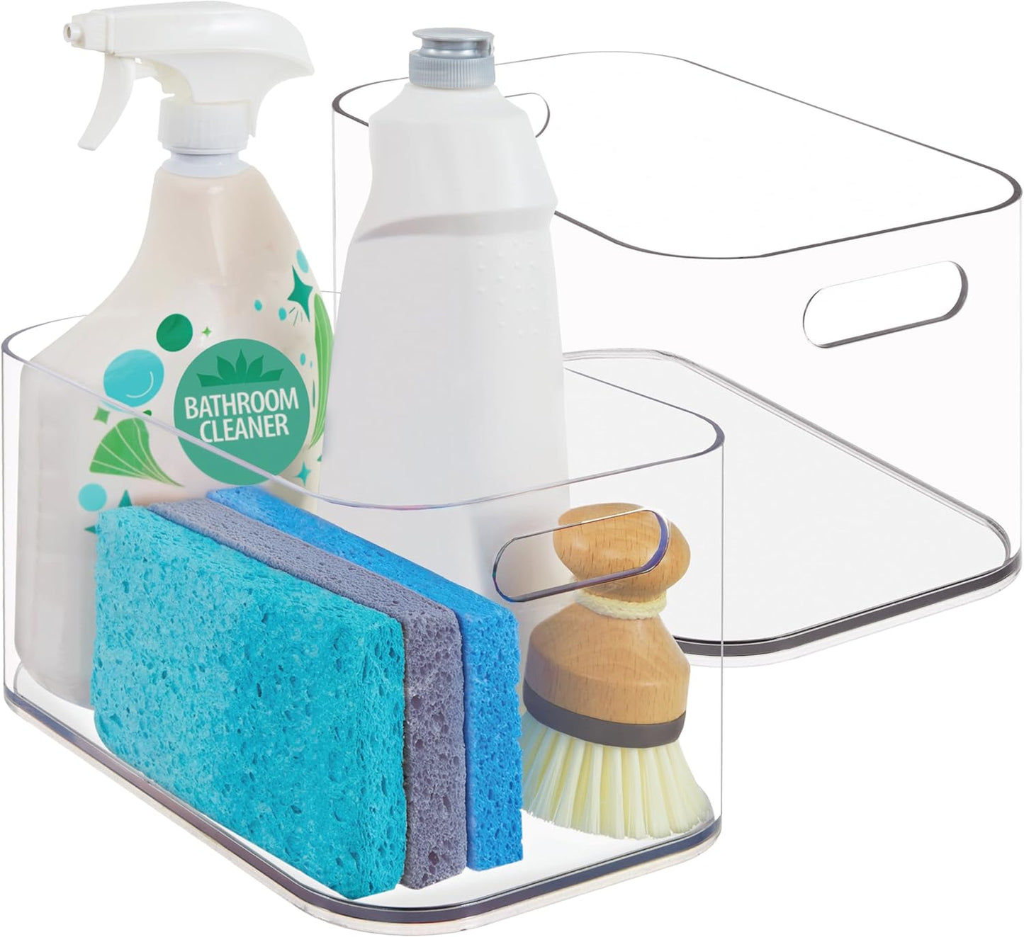 Bliss 10" x 6" Open Clear Pantry Organizer Bin, Set of 2