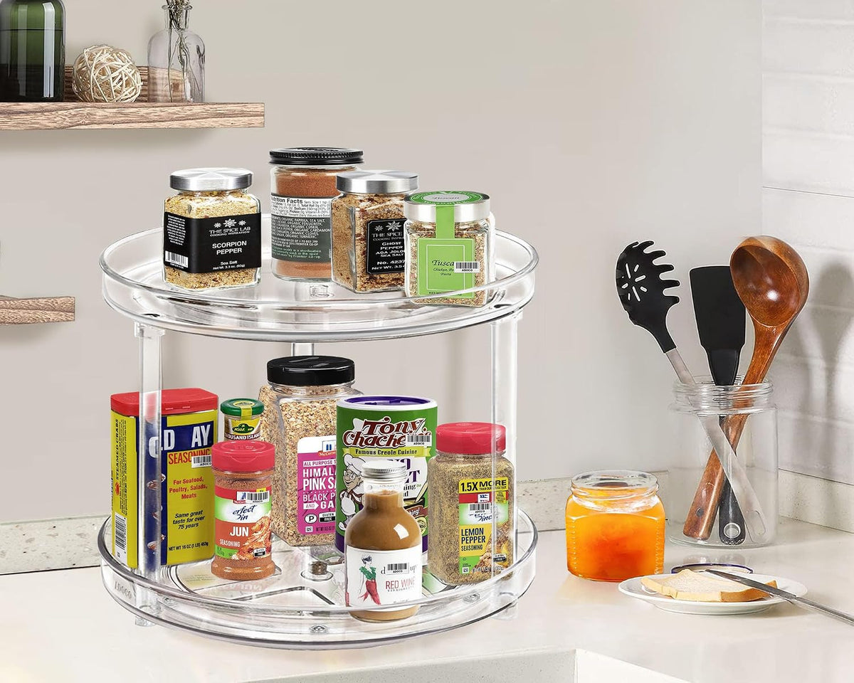 2 Tier Lazy Susan Organizer 10.6 Inch