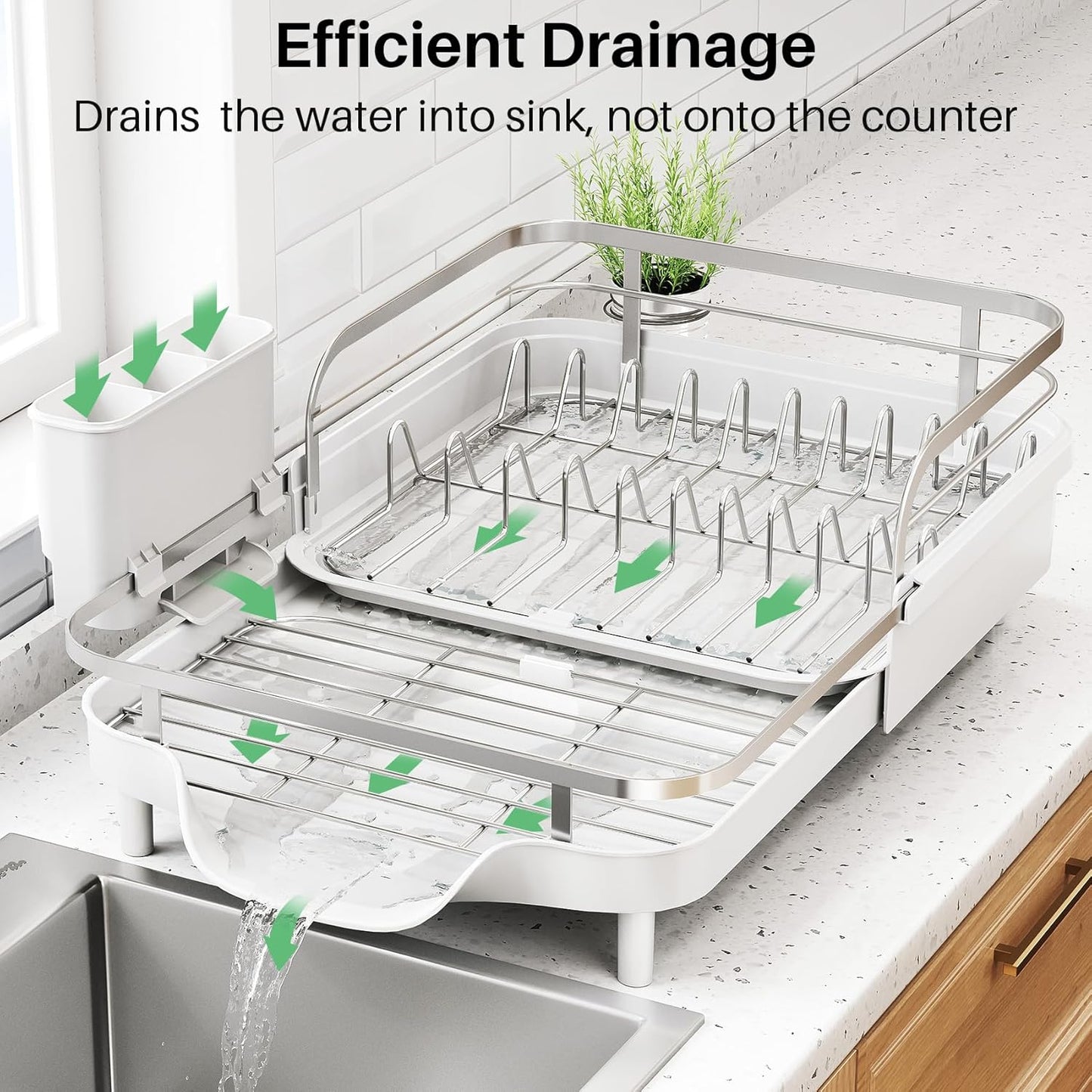 Dish Drying Rack, Expandable Dish Rack for Kitchen Counter